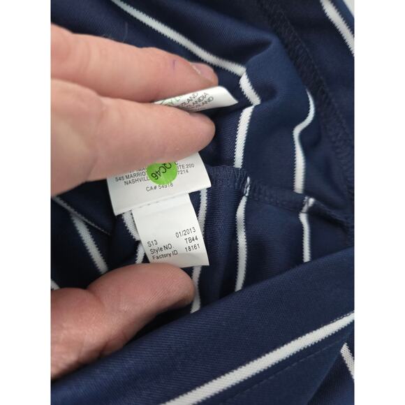 MLB NEW YORK YANKEES GENUINE MERCHANDISE 2XL MENS POLO SHORT SLEEVE STRIPED Navy - Picture 7 of 9